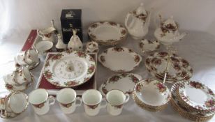 Large quantity of Royal Albert 'Old Country Roses' inc tea set, cake stand, clock (boxed), coffee