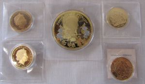 Large 2013 70 mm proof coin with Swarovski of Princess Diana - Portrait of a Princess and 4 40 mm