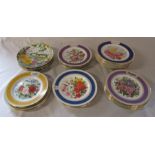 Collection of horticultural plates by Royal Doulton and Limoges etc inc Chelsea Flower Show