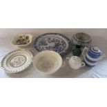 Various Spode ceramics inc charger D 41 cm, Adams and Wedgwood