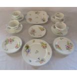 Shelley 'Wild Flowers' part tea service (1 cup af)