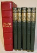 5 volumes of The Musical Educator with decorative bindings and a copy of Missale Romanum 1957