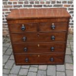 Victorian chest of drawers (missing feet) H 95cm W 93cm