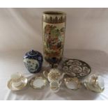 Assorted Oriental ceramics inc stick stand and ginger jar