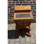 Victorian davenport with burr walnut veneer & parquetry inlay & a brass plaque with inscription '