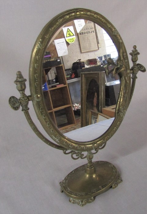 Art Deco style brass mirror H 37 cm - Image 2 of 2