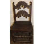 17th century style oak Wainscot chair