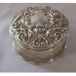 Silver trinket pot with velvet interior Birmingham 1981 (boxed) 8 cm x 4 cm