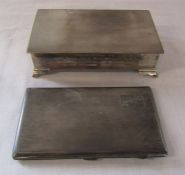 Silver cigarette case Birmingham 1945 weight 6.04 ozt and a silver cigarette box (engraved - Masonic