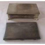 Silver cigarette case Birmingham 1945 weight 6.04 ozt and a silver cigarette box (engraved - Masonic