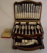 Viners of Sheffield cased half canteen of King's pattern silver plate cutlery & a boxed set of