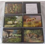 Album containing approximately 320 animal postcards inc dogs, cats, cattle, donkeys etc dating