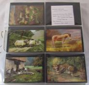 Album containing approximately 320 animal postcards inc dogs, cats, cattle, donkeys etc dating