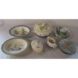 Wedgwood 'Sarah's Garden' inc serving dishes and butter dish, Wedgwood 'Country Panorama' plates and