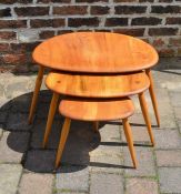 Ercol blonde Pebbles nest of 3 tables