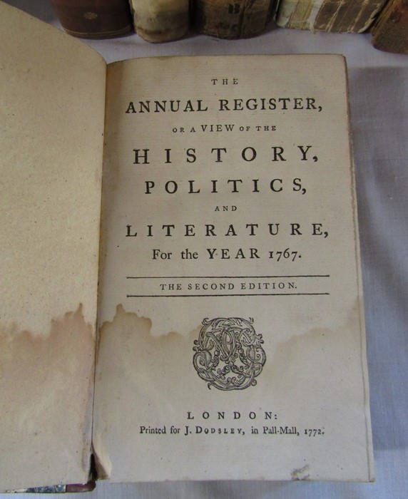7 volumes of  the Annual Register - History of Politics and literature 1759, 1767, 1779 (signs of - Image 3 of 3