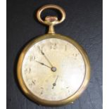 Gold plated open face pocket watch