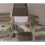 Box containing approximately 650 military postcards