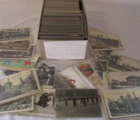 Box containing approximately 650 military postcards