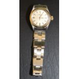 Ladies stainless steel Rolex Oyster Perpetual wristwatch on integral President link bracelet
