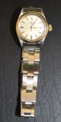 Ladies stainless steel Rolex Oyster Perpetual wristwatch on integral President link bracelet