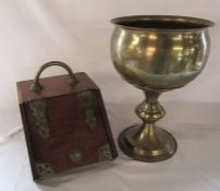 Coal box and brass jardiniere