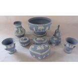 Selection of boxed Wedgwood Jasperware inc Imperial bowl and trinket pots (jug handle af)