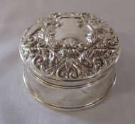 Silver trinket pot Birmingham 1982 with velvet interior 8 cm x 4 cm (boxed)