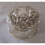 Silver trinket pot Birmingham 1982 with velvet interior 8 cm x 4 cm (boxed)