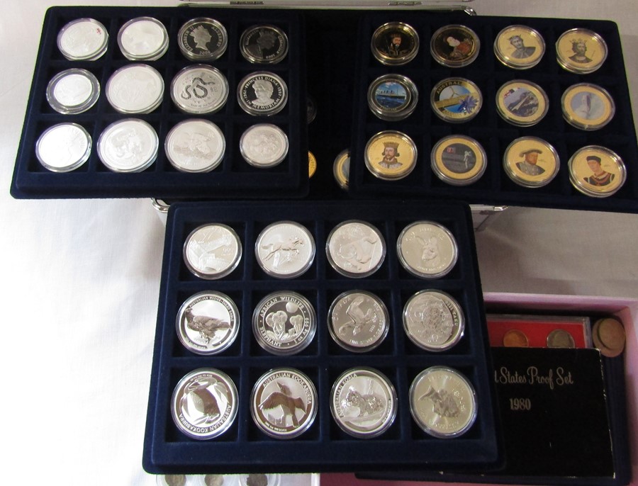 Quantity of silver & gold plated collectors coins including History of the Royal Family, - Image 2 of 5