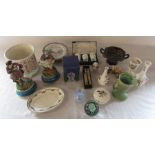 Various ceramics and glassware inc Aynsley, Minton, Cleethorpes collectors plates, Wedgwood and