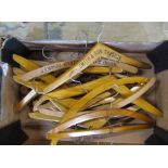Selection of wooden coat hangers inc Grimsby and Lincoln