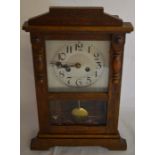 Oak case mantel clock Ht 38cm