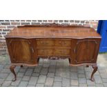 Early 20th century mahogany serpentine fronted sideboard on cabriole legs L 153 cm D 50 cm H 101