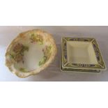 Italian Tiffany Boutique square bowl and dish 31 x 31 cm & an early 20th century Barkers & Kent bowl