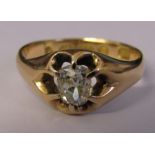 18ct gold diamond solitaire ring size approx. 0.74ct size N total weight 3.9 g