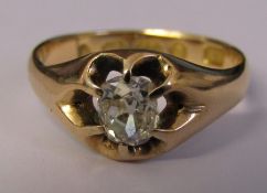 18ct gold diamond solitaire ring size approx. 0.74ct size N total weight 3.9 g