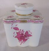 Herend Hungary porcelain tea canister Chinese Bouquet pattern no 6466 H 13.5 cm