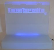 Lambretta illuminated desk top sign H27cm W30cm