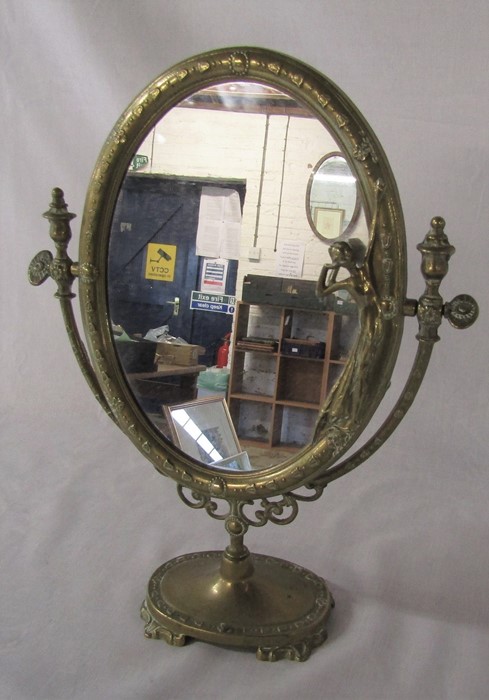 Art Deco style brass mirror H 37 cm