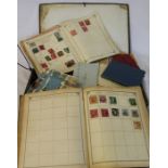 Selection of old albums and packets of stamps, foreign and GB, some good Victorian Penny Reds &