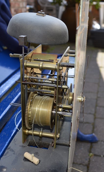 Victorian long case clock by Jn Agar York in oak case with date, seconds, silent & strike dials - Image 4 of 5