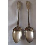 Pair of Victorian table spoons London 1839 weight 4.57 ozt