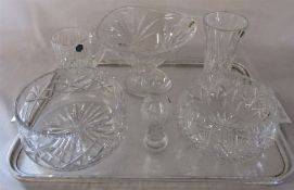 Various new cut glass crystal inc Edinburgh Crystal stem vase and dish, Stuart Crystal tankard,