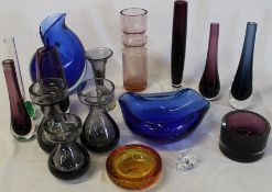 Selection of Wedgwood and Caithness coloured glass etc.