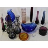 Selection of Wedgwood and Caithness coloured glass etc.