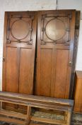 Complete oak double wardrobe (requires reassembly)