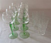 Selection of glasses inc 8 wine glasses