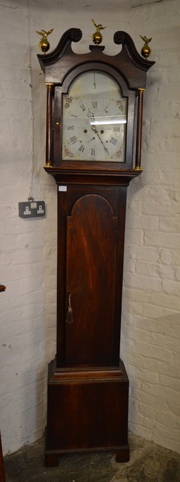 Victorian long case clock by Jn Agar York in oak case with date, seconds, silent & strike dials - Image 2 of 5