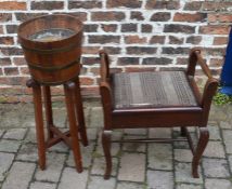 Barrel plant stand and piano stool